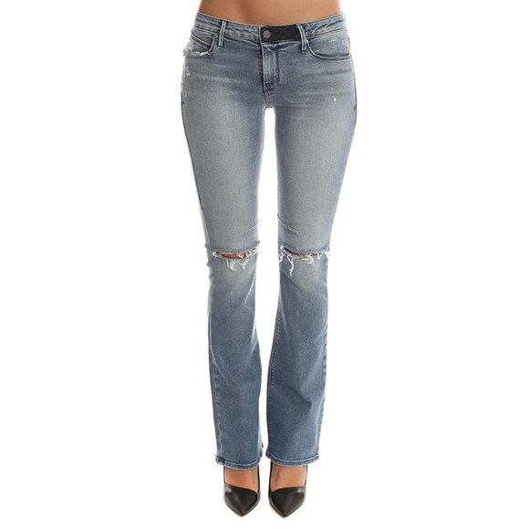 NWT RtA med. wash mid rise distressed flare jeans - Picture 3 of 15